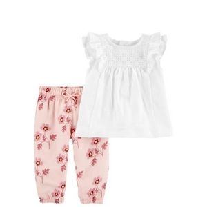 Carters 2-Piece Slub Jersey Top & Floral Pant Set